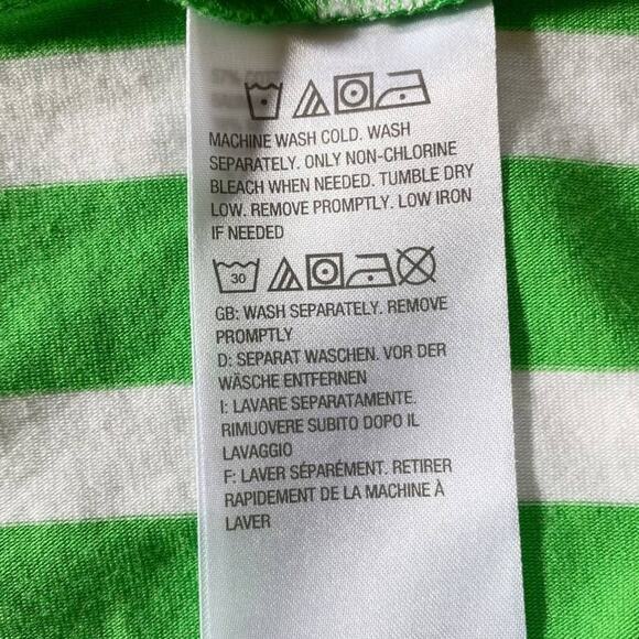 Susan Graver Weekend Green and White Asymmetrical Striped Tank Top S - Picture 8 of 12